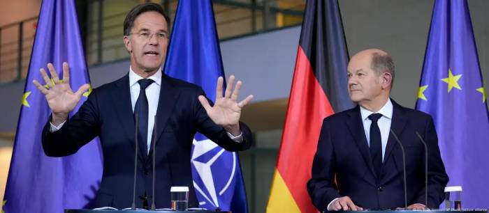 Germany's Chancellor Scholz meets NATO Secretary General in Berlin 