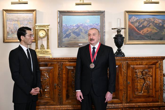 “Chinghiz Aitmatov” Order bestowed upon President Ilham Aliyev in Bishkek