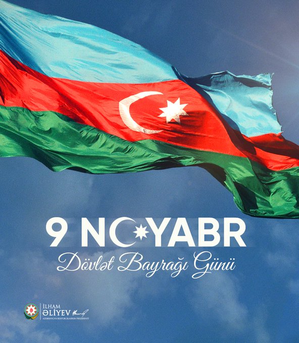 News about - President Ilham Aliyev makes post on National Flag Day -  PHOTO 