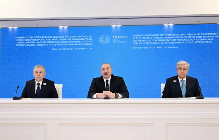 News about - Azerbaijan, Kazakhstan, Uzbekistan ink agreement on strategic green energy partnership