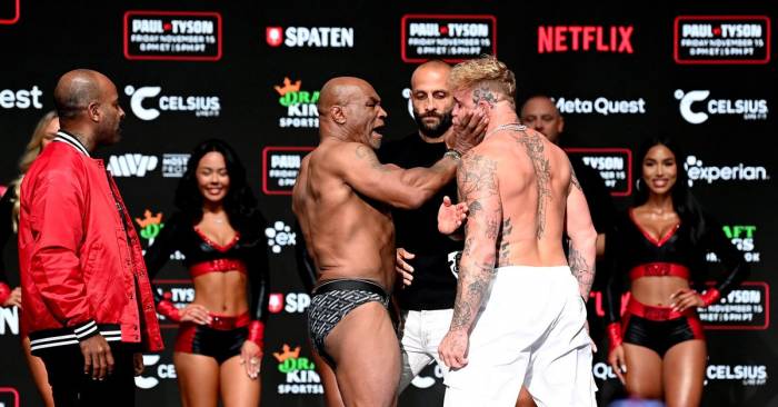 Mike Tyson slaps Jake Paul in face at weigh-in -  VIDEO 