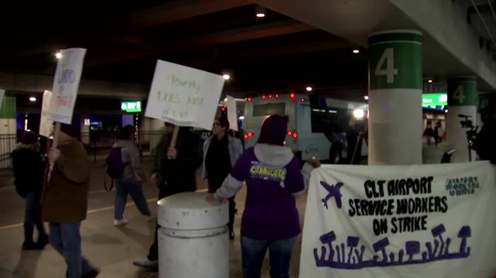 US: Charlotte airport service workers go on strike