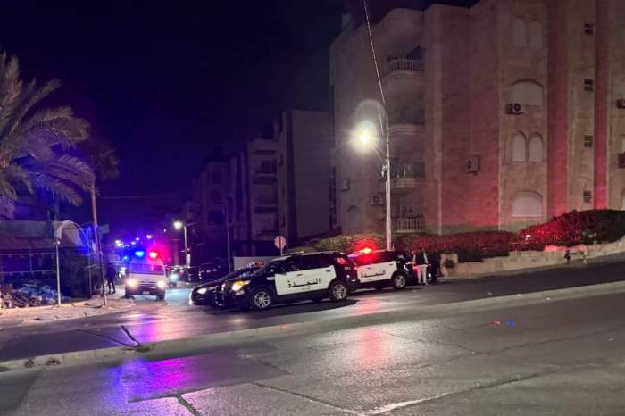 A gunman was killed and three police officers were injured in a shooting near the Israeli embassy in Jordan