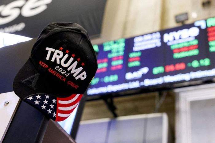 Wall Street hovers near record high as Trump-fueled rally continues 
