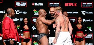 Mike Tyson slaps Jake Paul in face at weigh-in -  VIDEO 