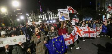 Opposition groups in Georgia are holding a march in Tbilisi to protest the results of the recent elections