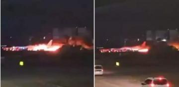 Fire breaks out on passenger plane landing at Antalya Airport