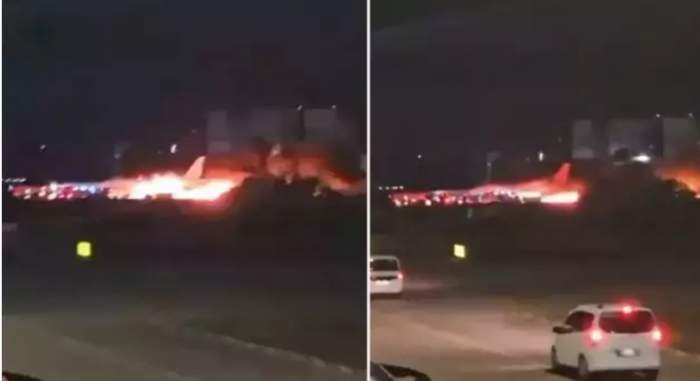 Fire breaks out on passenger plane landing at Antalya Airport