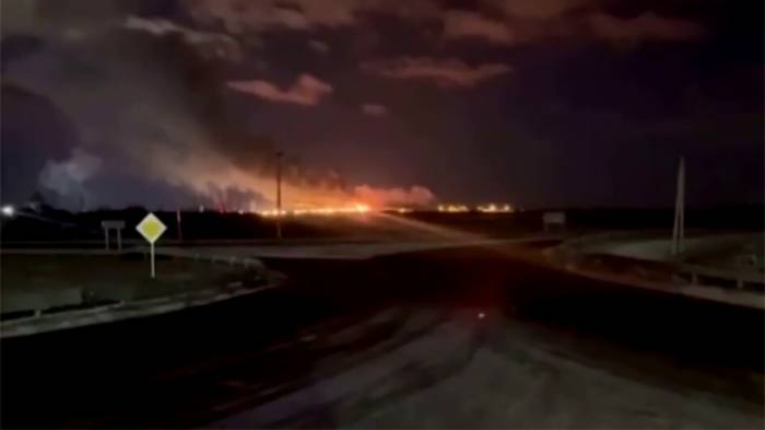 Ukrainian drone and missile attacks trigger fire at key Russian oil refinery