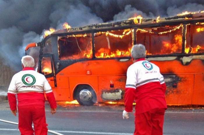 Bus-fuel truck collusion killed 9 in Iran