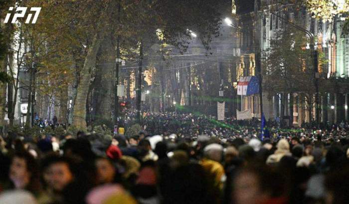 Protesters are assembling on Rustaveli Avenue for a demonstration