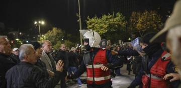 Albanian opposition activists protest in Tirana, calling for government to step down 