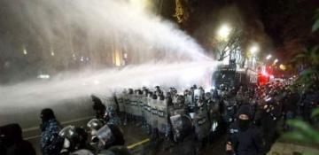 Georgian police use water cannon to disperse protesters