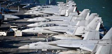 Two US Navy pilots eject safely over the Red Sea after their fighter jet is downed in suspected friendly fire