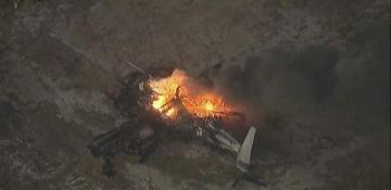 Military helicopter catches fire in Southern California -  VIDEO  