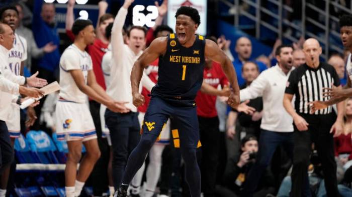 West Virginia Stuns No. 7 Kansas in Historic Win at Phog Allen Fieldhouse