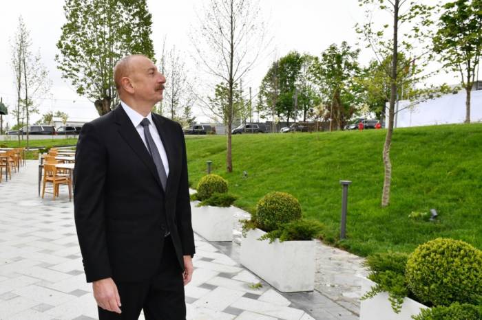 President Ilham Aliyev reviews newly built Lakeside Hotel and ongoing Ski Club construction within Shahdag Tourism Complex 