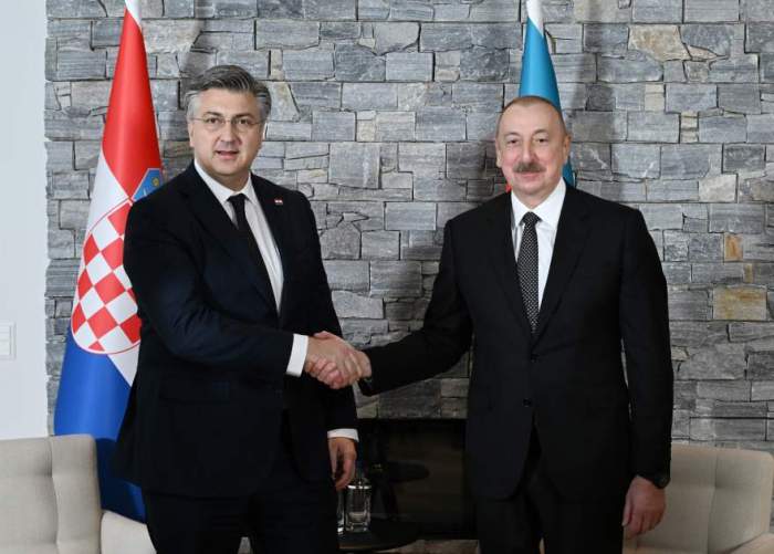 President Aliyev meets with Croatia's Prime Minister in Davos 