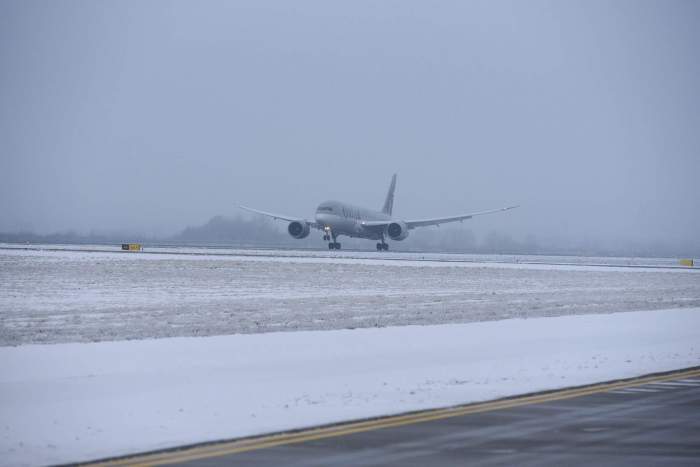 Pulkovo Airport in St. Petersburg has temporarily halted operations due to adverse weather conditions