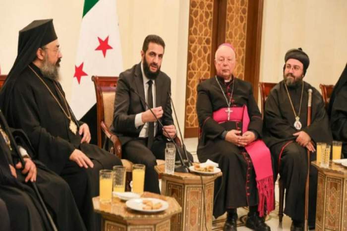Syria de facto leader al-Sharaa meets Christian clerics 