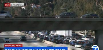 Two dead, four injured in a wrong-way collision on the 134 Freeway in Pasadena  -VIDEO 