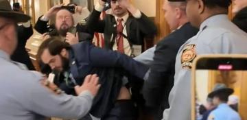 Georgia State Senator Colton Moore flung to the floor, arrested while trying to enter House chamber -  VIDEO 