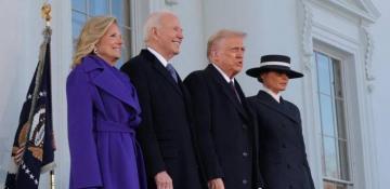 Bidens welcome Trumps at White House -  VIDEO  