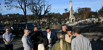 Trump visits California to survey wildfire damage