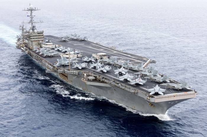 US aircraft carrier collides with merchant ship in Mediterranean Sea