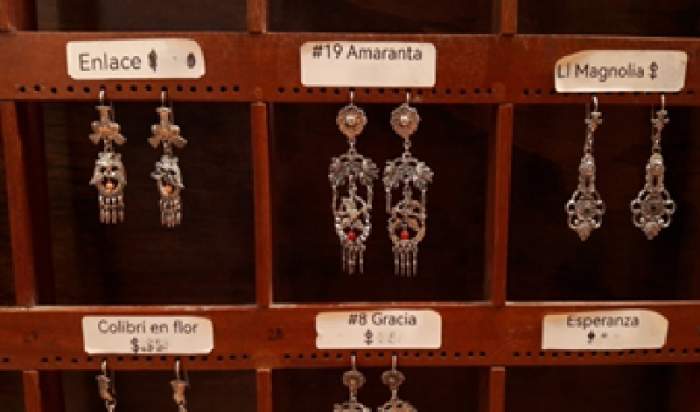 The artistic silver jewelry produces by artisans in Tlaxco, the traditional Mexican town