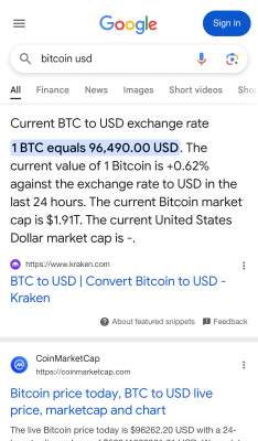 News about - Google Search no longer displays Bitcoin charts due to a bug  -SCREENS 