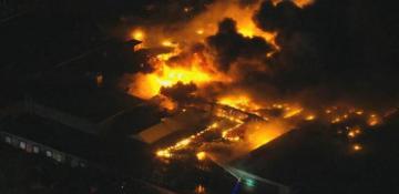 Massive fire breaks out at SPS Technologies warehouse in Pennsylvania -  VIDEO 