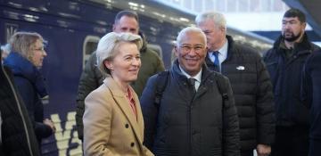 EU leaders arrive in Kyiv to mark three years of Ukraine war -  VIDEO 