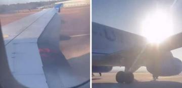 United Airlines flight evacuated after plane catches fire on runway -  VIDEO 