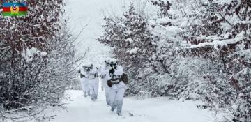 Azerbaijan Navy Marines hold cold-weather battle drill