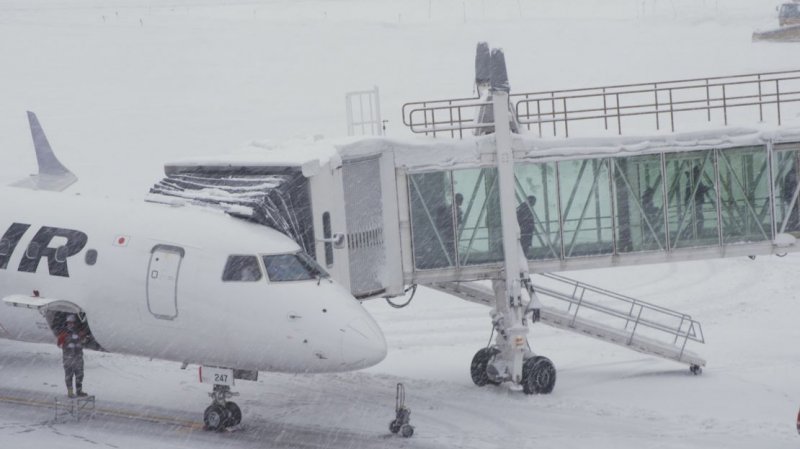 Strong winds and snowfall ground more than 60 flights in Japan -  VIDEO 