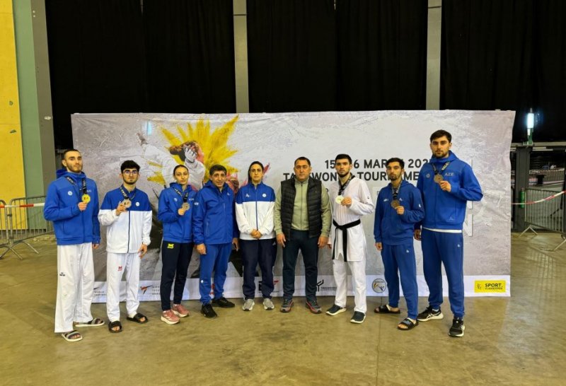 Azerbaijani taekwondo fighters bring home six medals from Belgium 