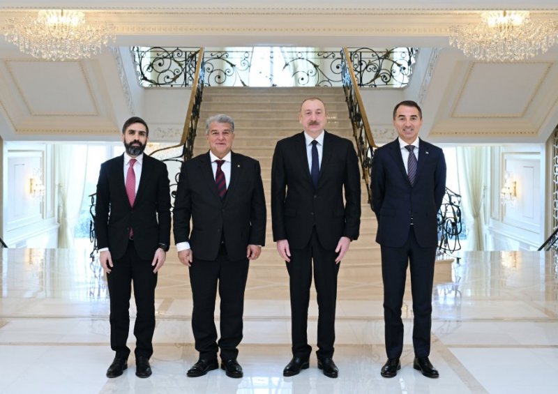 News about - President Ilham Aliyev receives FC Barcelona president