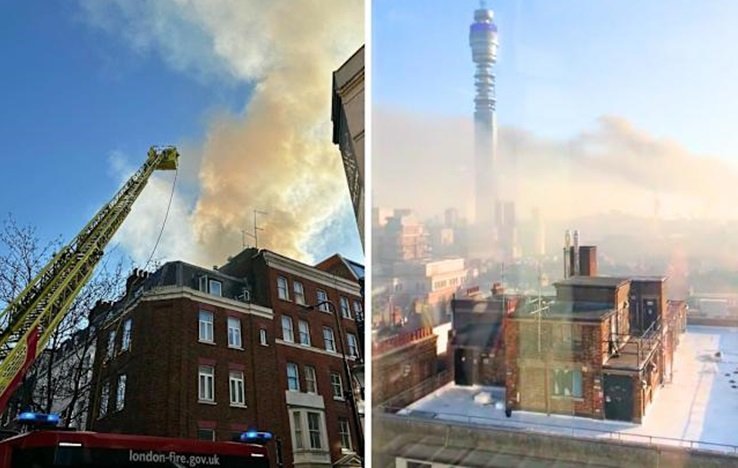 Massive fire breaks out in central London  VIDEO 