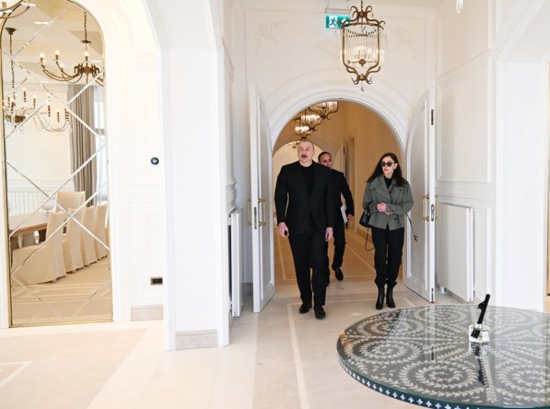 2025/03/4-1743079976.jpg + Azerbaijani president and first lady inspect construction work in Shusha News about - Azerbaijani president and first lady inspect construction work in Shusha