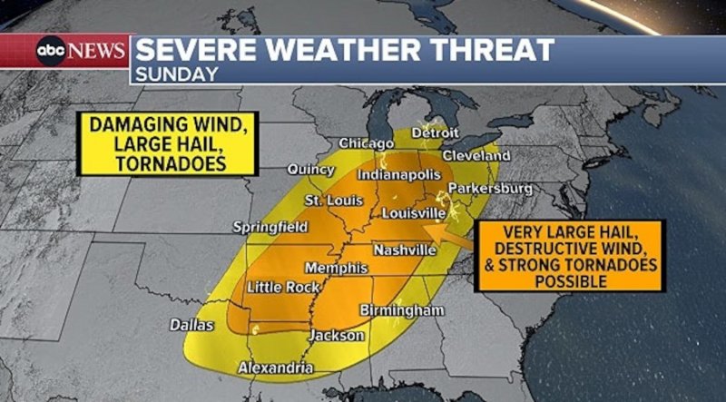News about - Millions prepare for hazardous severe weather, including potential tornadoes  VIDEO 