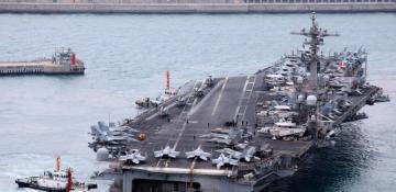 U.S. aircraft carrier docks in South Korea after North Korea missile test