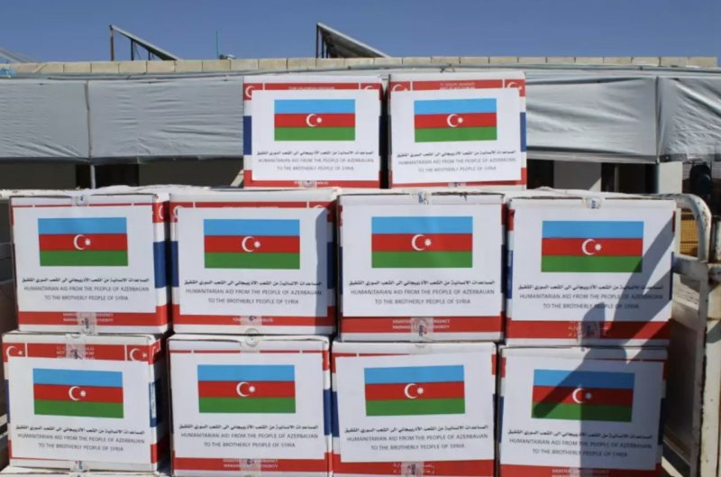 Azerbaijan distributes humanitarian aid in Syria's Aleppo 