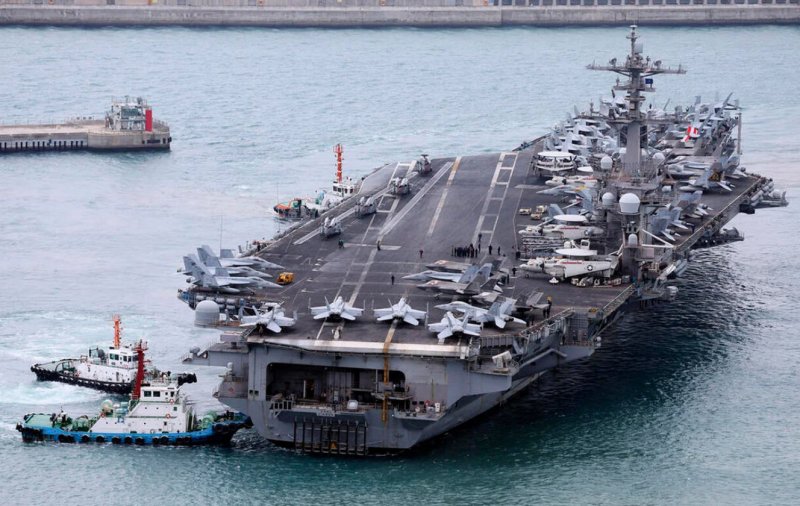 U.S. aircraft carrier docks in South Korea after North Korea missile test