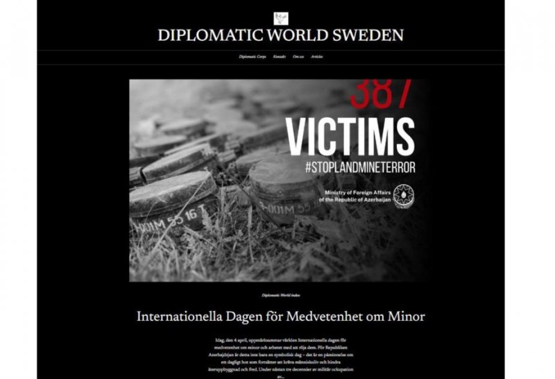 Diplomatic World Sweden emphasizes mine threat in Azerbaijan 