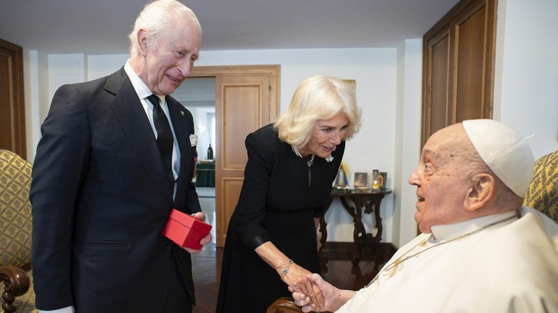 King Charles and Queen Camilla visit Pope Francis