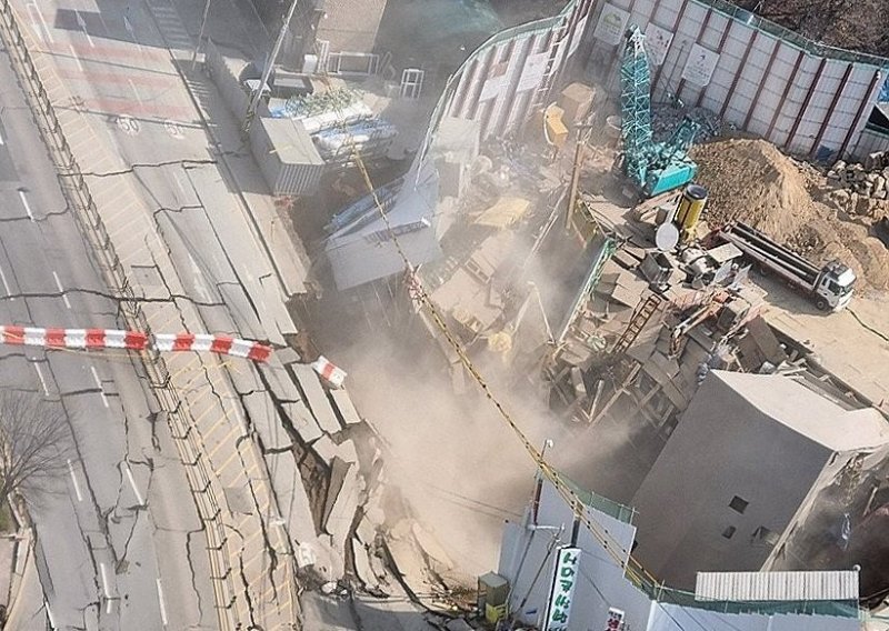 Workers feared trapped as South Korea construction site collapses