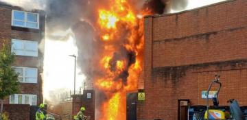 Huge fire erupts at electrical substation in west London