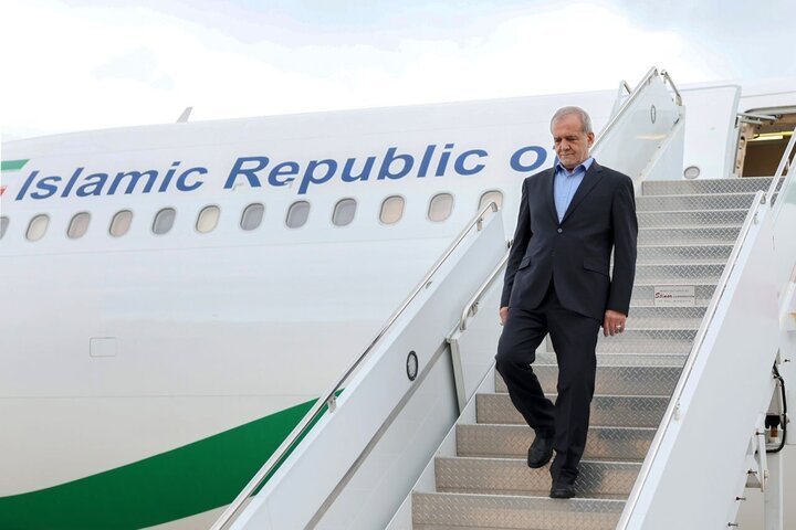 Iran’s President Pezeshkian arrives in Muscat for state visit 