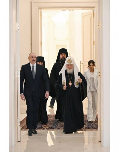 News about - President Ilham Aliyev, First Lady Mehriban Aliyeva meet Patriarch of Moscow and All Rus' Kirill 